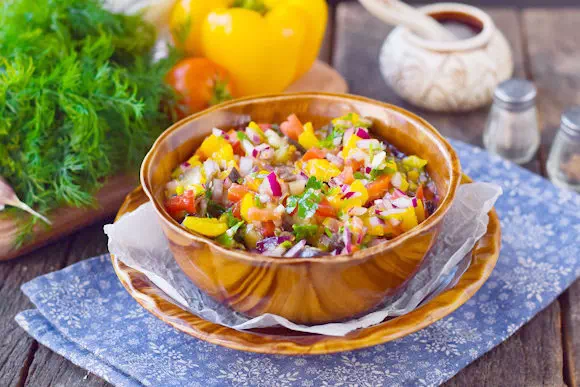 Салат из запеченных овощей - простой рецепт с фото