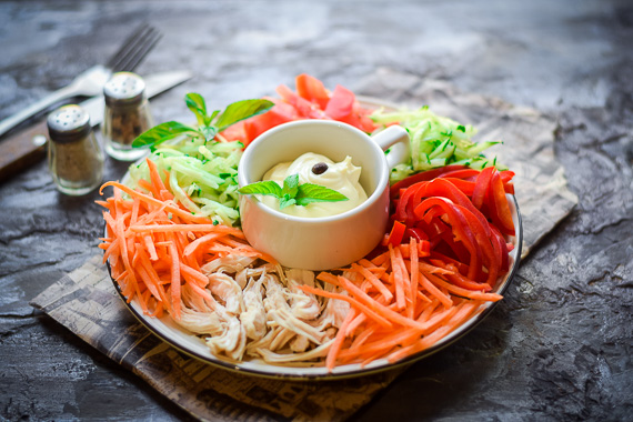 Салат с куриным филе и овощами - самый оригинальный рецепт с пошаговыми фото