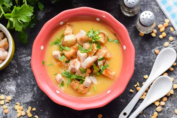 Гороховый суп-пюре - классический пошаговый рецепт с фото