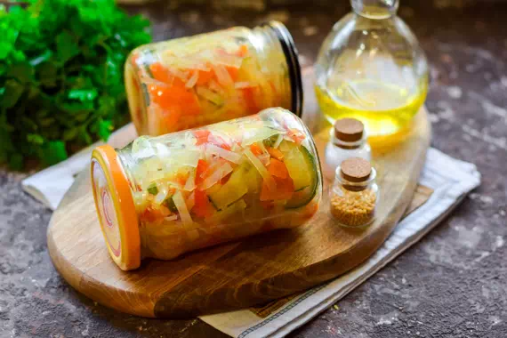 Салат «Кубанский» на зиму - классический рецепт с пошаговыми фото
