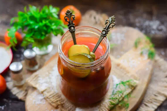Огурцы на зиму с томатной пастой за 30 минут - рецепт с фото