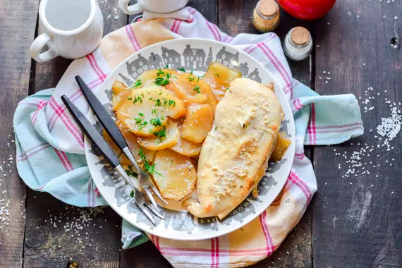 Вкуснейшее куриное филе с картошкой в духовке - очень простой рецепт с пошаговыми фото