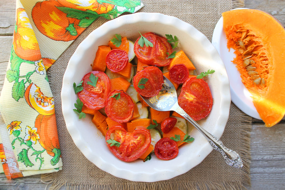 Овощная запеканка из кабачков, помидоров и тыквы - пошаговый рецепт с фото